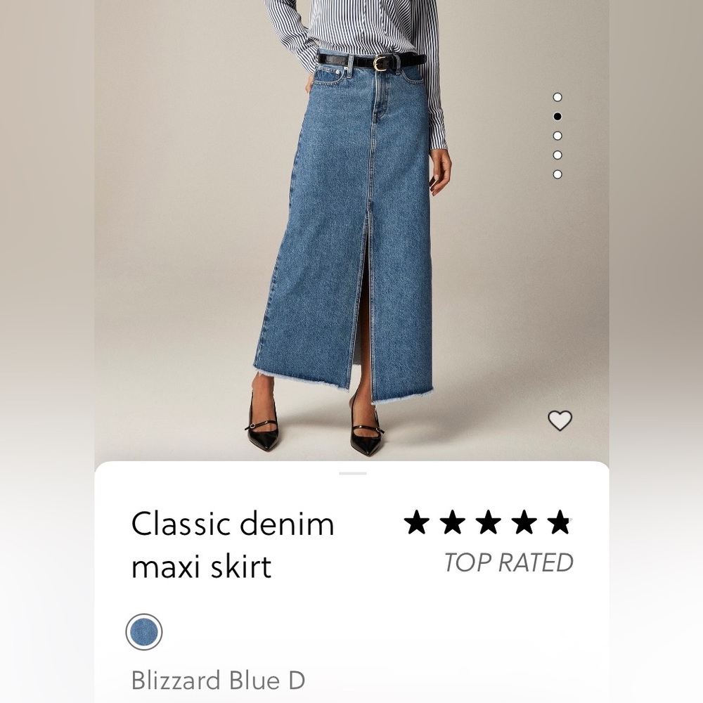 J Crew NWT denim maxi skirt size 29